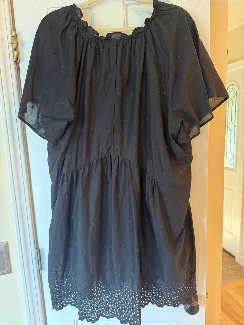 Old Navy Black Cotton Eyelet-Hem Lined Minidress XXL - Picture 7 of 11